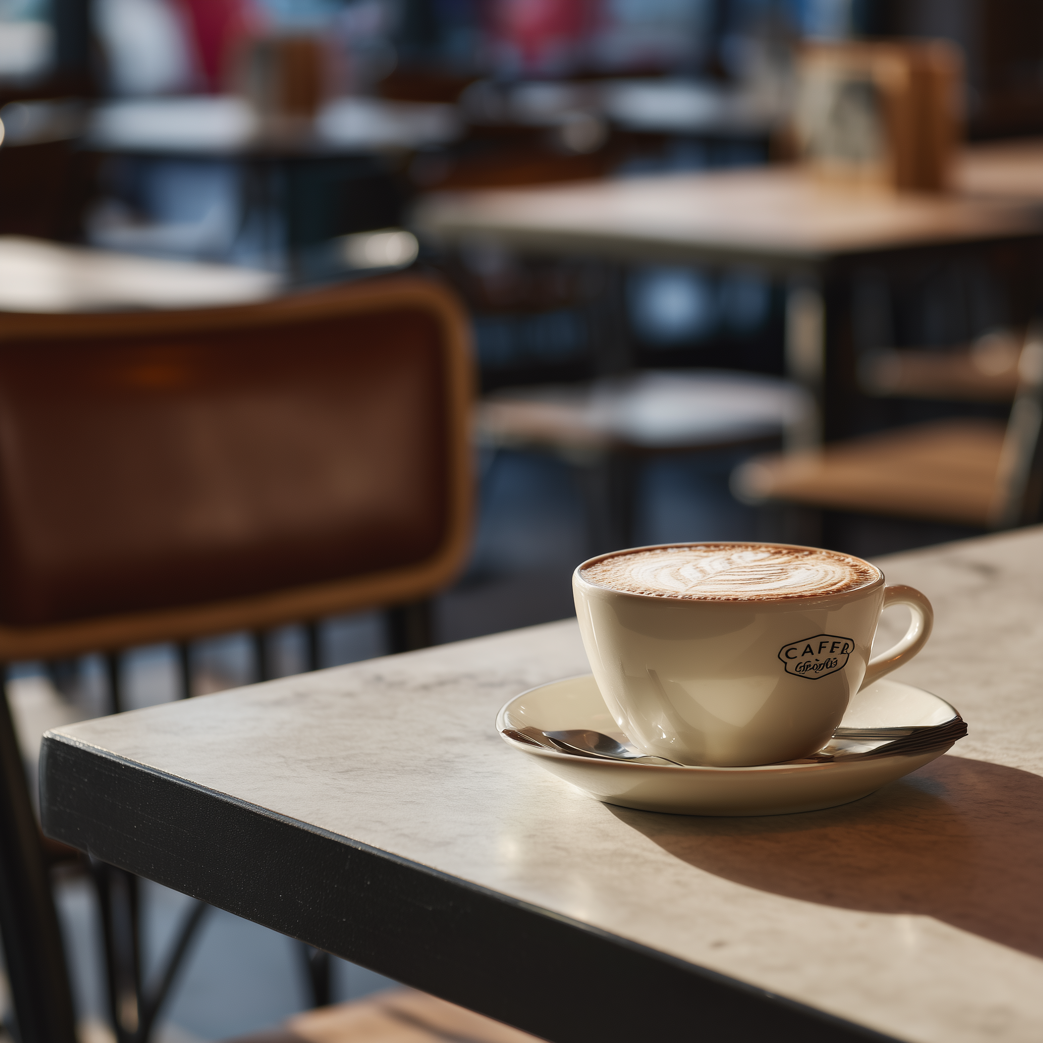 Coffee cup with artistic latte art